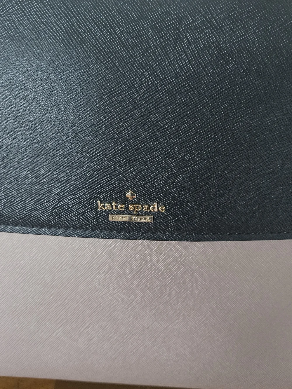 kate spade Black and Taupe Colorblock Structured Satchel